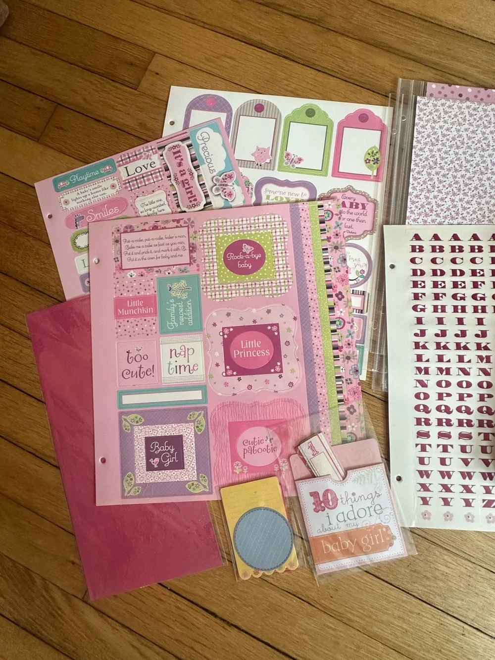 Pink Baby-Themed Scrapbook Kit - Decorative Party & Craft Supplies